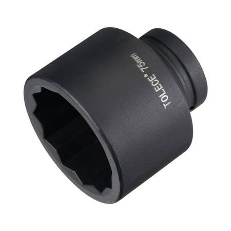 

Unique Bargains 1 Drive 75mm 12-Point Impact Socket CR-MO Steel 100mm Length Standard Metric Sizes