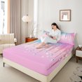 thumbnail image 4 of Castle Fairy Bling Crystal 3Pcs Twin Sheet Sets for Teens Women Men,Abstract Gradient Twin Fitted Sheet,Ombre Bling Glitter Breathable Flat Sheet,Luxury Bedroom Decor, 4 of 7