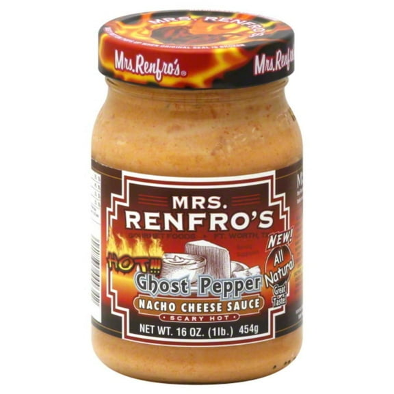 (Pack of 6) Mrs. Renfro's Nacho Cheese Ghost Pepper Sauce 16 Oz