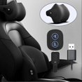 thumbnail image 5 of Cojín de espuma viscoelástica para el cuello de coche de alta calidad, soporte lumbar, almohada de masaje eléctrica, cojín de asiento con vibración y masaje USB para oficina en casa, cintura, gris, 5 of 5