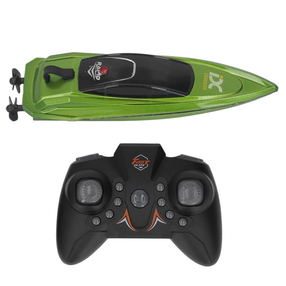 Barco de Control Remoto de 2,4G, Barco de Juguete eléctrico de Alta Velocidad USB, Mini Lancha rápida de Control Remoto a Prueba de Agua, Juguete Verde