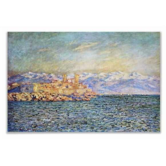 Monet Wall Art Collection The The Old Fort in Antibes Canvas Prints Wrapped Gallery Wall Art | Stretched and Framed Ready to Hang 8X12,