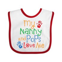 Inktastic Nanny and Pops Love Me Grandkids Boys or Girls Baby Bib