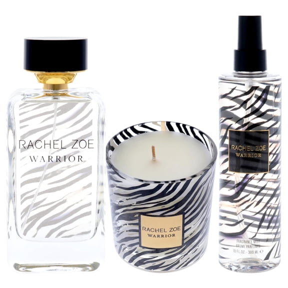 Rachel Zoe Warrior , 3 Pc Gift Set 3.4oz EDP Spray, 10oz Fragrance Mist, 6.3oz Candle