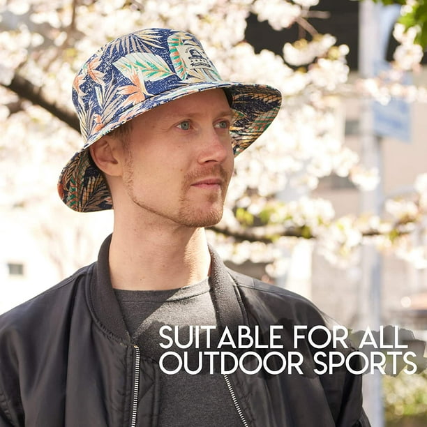 Summer Bucket Hats for Men - Sun Hat Packable Vacation Hats for Women  Tropical Fun Accessories