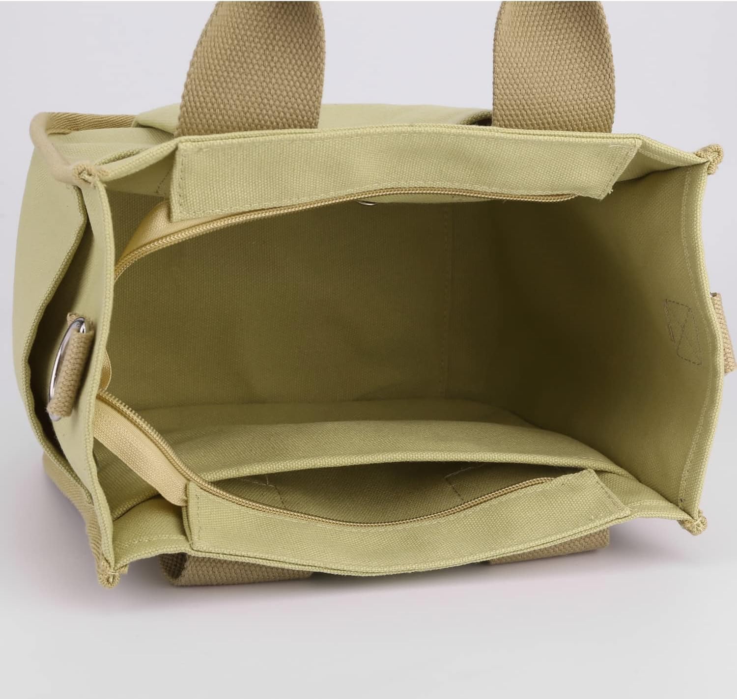 Small Canvas Tote Bag with Pockets for Women, Cute Mini Crossbody Shoulder Bags, Casual Satchel Purse Hobo Messenger Handbag