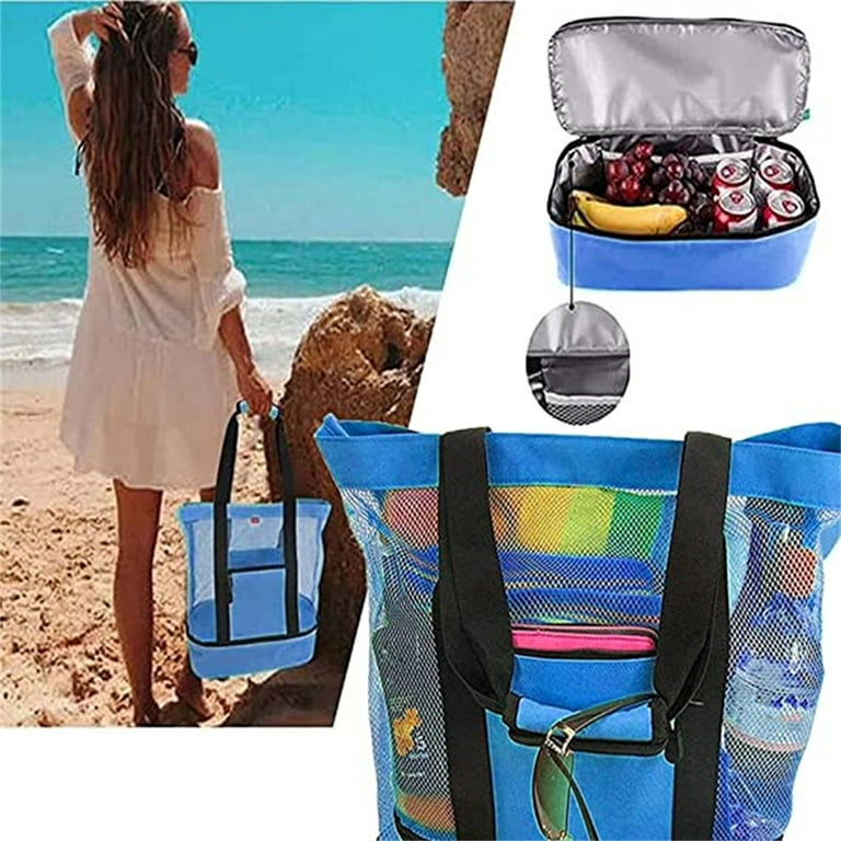Alameda Mesh Tote Beach Bag - Cooler Bags Insulated for Travel