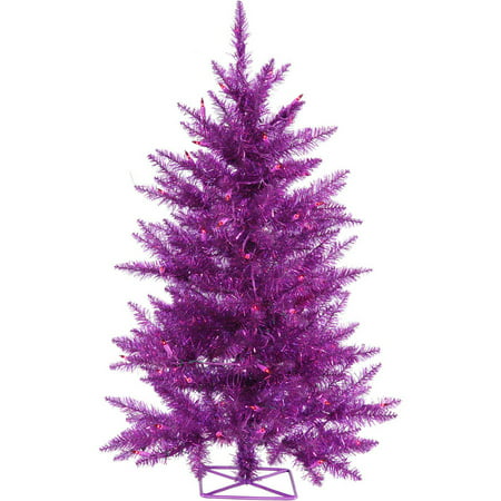 Vickerman 3' Purple Artificial Christmas Tree with 70 Purple