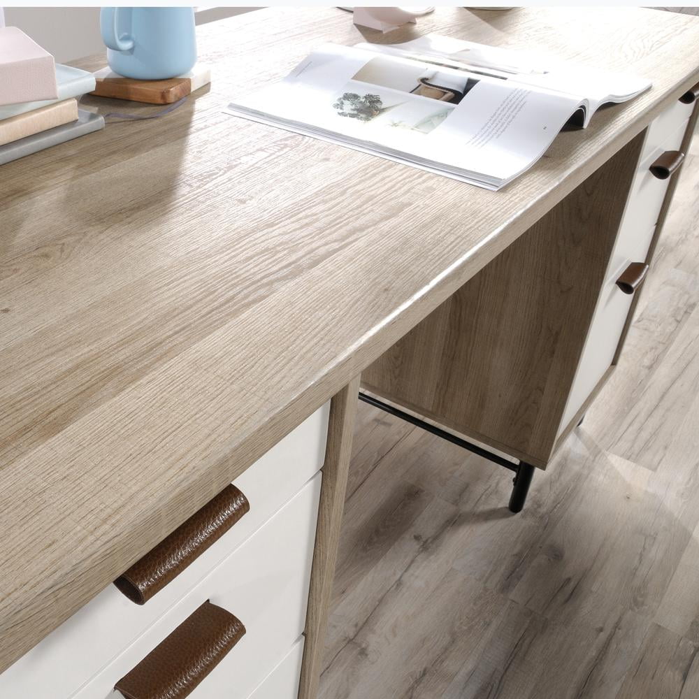 Sauder Anda Norr Executive Desk, Sky Oak Finish