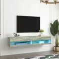 thumbnail image 2 of 70" LED Floating TV Cabinet, Wall Mounted Modern TV Stand for 80 Inch TV, Living Room Bedroom Media Furniture Under TV Console, Gray, 2 of 9