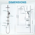 thumbnail image 6 of Wowow Wall Bar Shower Kit 1-Spray 8 in. Round Rain Shower Head with Hand Shower in Brushed Nickel (Valve Not Included), 6 of 8
