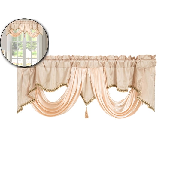 VQPeo Short Solid Color Curtains 55x17 Inch – Polyester Panel for Kitchen, Bathroom, Bedroom – Easy Rod Pocket Window Curtains – Lightweight, Stylish, Modern Home Decor