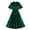 QRN1-Green, variant on Wedding Guests Dresses for Women Vintage Short Sleeve V Neck Velvet Dress Cocktail Party A-Line Knee Length Formal Dress