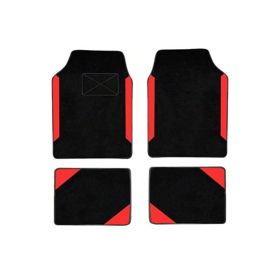 Leadwolf Car Floor Mats universal Full Coverage Auto Floor Mats All Weather Luxury Floor Liners Safe Car Mats Protector Car Carpet Red 4PCS