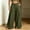 Army Green, variant on Women's Pleated Front Wide Leg Sweatpants Button Elastic Waist Roomy Side Pockets Flowy Fit for Office Casual Wear White S