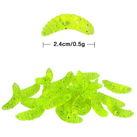 100Pc Maggot Soft Bait 2Cm 0.5G Grub Lure Smell Worms Glow Shrimps Fishing Bread Bionic Fake Bait Carp Fishing Accessories Mingyiq Inc