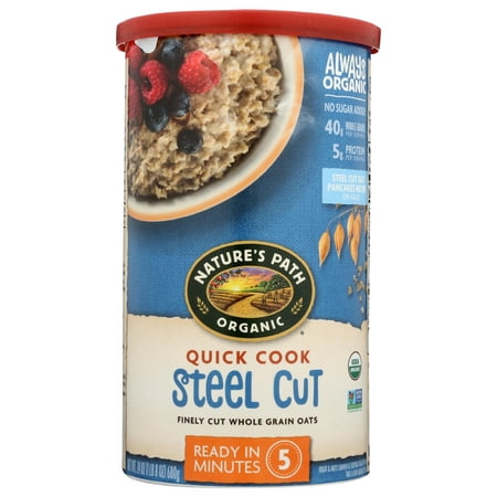 Nature's Path Oatmeal, Quick Cook Steel Cut Organic Oats, 18 Oz, Pack of (Best Way To Cook Oats)