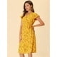 thumbnail image 2 of Vestido A Media Pierna Con Cuello En V Y Manga Flutter Boho Para Mujer Amarillo S, 2 of 6