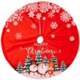 thumbnail image 1 of Falda de árbol de Navidad de tela inferior de 45 pulgadas, falda de árbol de Navidad 2023, Papá Noel, muñeco de nieve, falda de árbol de Navidad roja, decoración de árbol de Navidad, 1 of 4