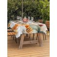thumbnail image 2 of Outdoor Tablecloth with Umbrella Hole and Zipper, Fall Green Orange Pumpkins Rectangle Table Cloth 54x80 Inch Waterproof Tablecloth, Maple Leaf Tree Thanksgiving Picnic Table Cover for Patio Camping, 2 of 7