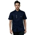 thumbnail image 2 of Chef Shirt for Men Restaurant Kitchen Chef Uniform Unisex Chef Jacket Long Sleeve Kitchen with Distinctive Red Buttons for Hotel Restaurant Staff,Blue,XXL, 2 of 5