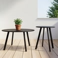 thumbnail image 3 of 2-Piece Round Nesting Coffee Table Set – Modern Black Metal Side & End Tables, Space-Saving Accent Table for Living Room, Bedroom, Balcony, Patio, Indoor & Outdoor Use, 3 of 9