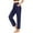 Navy, variant on Solid Elastic Waist Pocket Pants Casual Stretchy Stylish Pants For Spring Women's Clothing