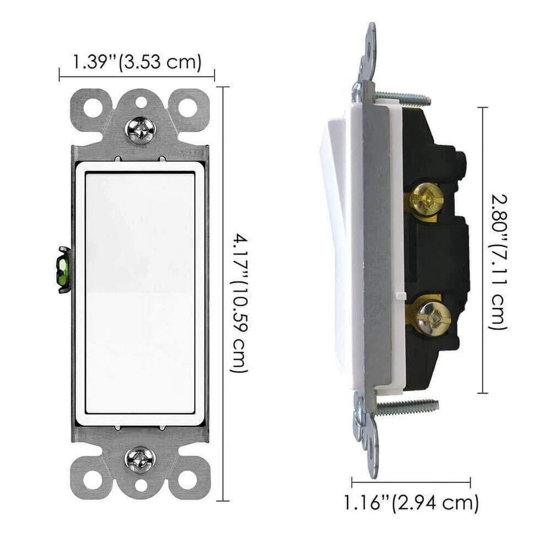 4Pk 3Way Wall Light Switch On/Off Rocker Paddle Switch 15A Commercial Grade,Home