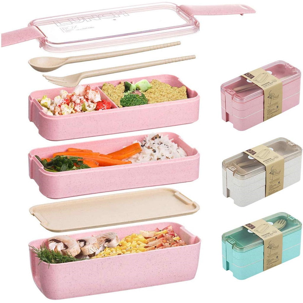 Student Light Food Lunch Box Compartment Office Worker 3 Divided Lunch Container 
