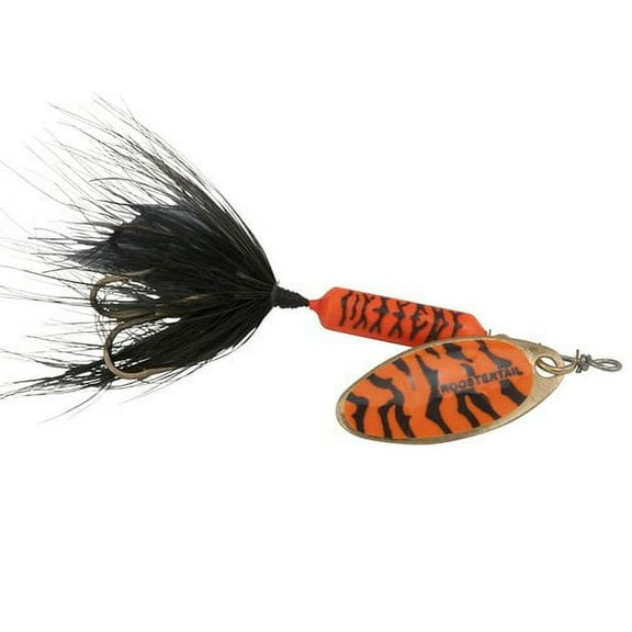 Yakima Bait Worden's Original Single Hook Rooster Tail, Inline Spinnerbait Fishing Lure, Orange Tiger, 1/6 oz.