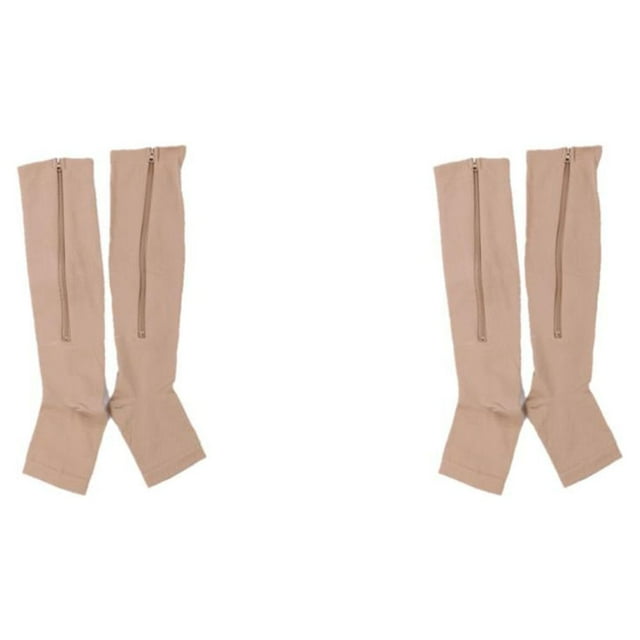 Guardoinrt Moisture-wicking And Durable Zippered Compression Socks Designed To Excel Skin color S/M 2Set