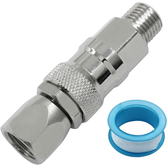 Airless Spray Gun Swivel Joint, Sprayer Joint 1/4-Inch 360 Degrees Rotate Stainless Steel High Pressure Spray Gun Connector Accessories for Paint Sprayers Hose