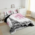 thumbnail image 3 of Paris Bedroom Comforter Set King,Eiffel Tower Bedding Sets For Teen Women Retro Romantic Pink and Grey Couple Valentine Bed Comforter Set Black Gray Room Decor 1 Comforter + 2 Pillow Cases, 3 of 7