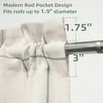 thumbnail image 3 of DriftAway Kitchen Curtains Striped Tier Linen Short Curtains Windowpane Plaid Cafe 24 Inch Length for Living Room Bathroom Chris Farmhouse Rustic Rod Pocket 2 Panels Loden Green, 3 of 8