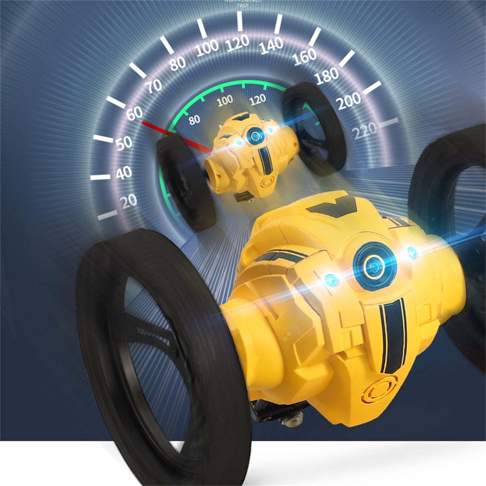 A Wifi Rc Bounce Car 2.4Ghz With Camera 2.0Mp Flexible Wheels Led Light Jumping Toy