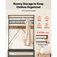 thumbnail image 3 of KFFKFF Hall Tree, 72 in Coat Rack with Shoe Bench, 2-Tier Freestanding Shoe Rack Storage Organizer with Hooks, Hanging Rod and Wire Shelf, Steel Frame Entrance Coat Holder for Entry, 3 of 9