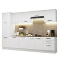 thumbnail image 1 of Madesa Hazel Kitchen Set Pantry Storage 3 Drawers 3 Wall Cupboards 3 Base Cabinets Multiple Compartments Organization - White, 1 of 11