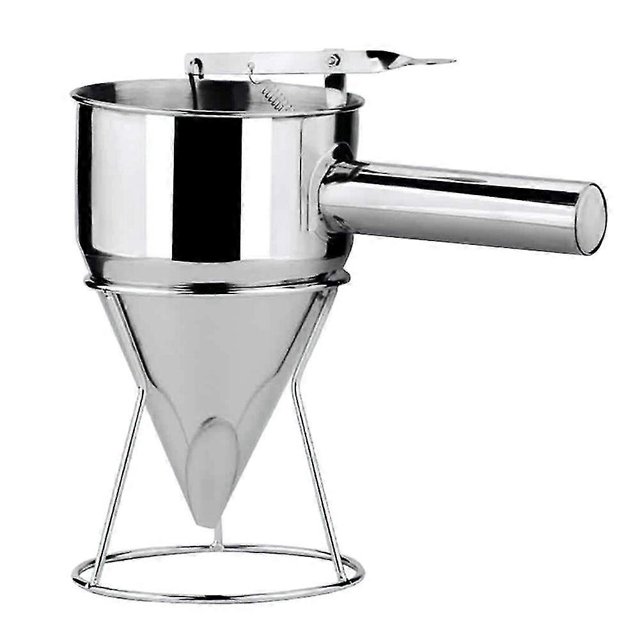 Stainless Steel Donut Cupcake Batter Dispenser Funnel Pancake Maker Helper Rack