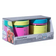 Thermoflask 20 oz Insulated Food Jar, 2-Pack, Pink and Blue, Hot 12 Hours Cold 24 Hours (Pink and Yellow)