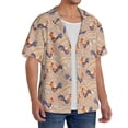 thumbnail image 2 of Pofeuu Roosters In Floral Print Mens Casual Short Sleeve Shirts Beach Summer Spread Collar Pocket Tops Men's Casual Short-sleeved Shirt-Medium, 2 of 5
