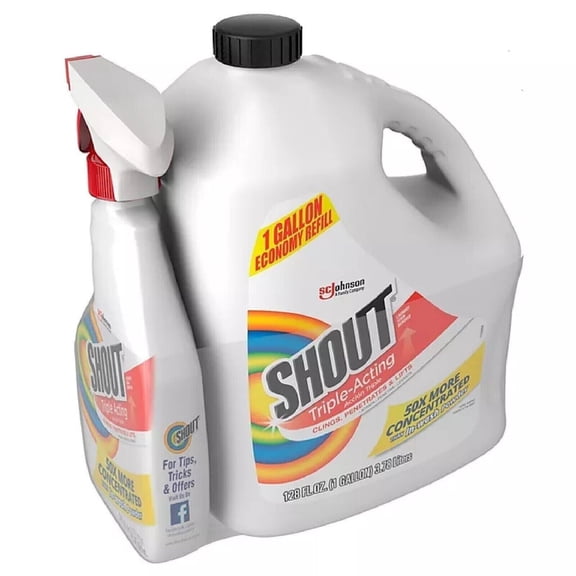Shout Triple-Acting Laundry Stain Remover Refill, 150 fl oz