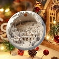 thumbnail image 4 of TUITOONM Acrylic Circle Forest Snow House Pendant Christmas Trees Bedroom Door Window Wall Car Decoration Festival Party Scene Christmas Hanging Gifts, 4 of 5