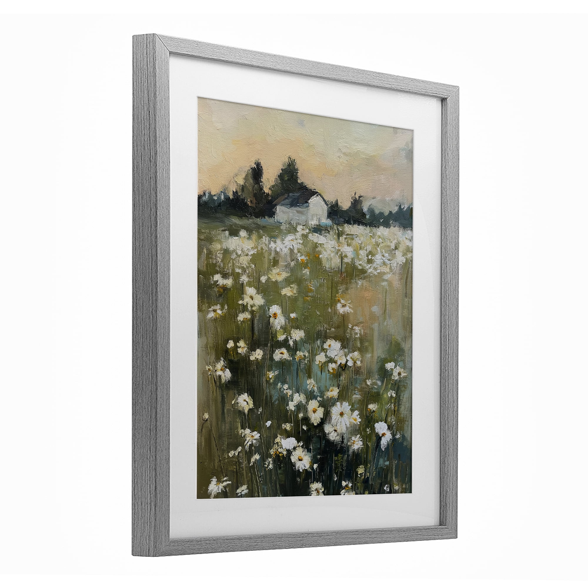 Stupell Industries Expressive Endless Daisies Gray Framed Print Under Glass, design by Svetlana Aleynikova