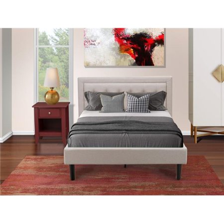 2 Piece Fannin Platform Bedroom Set - Mist Beige  Black & Burgundy