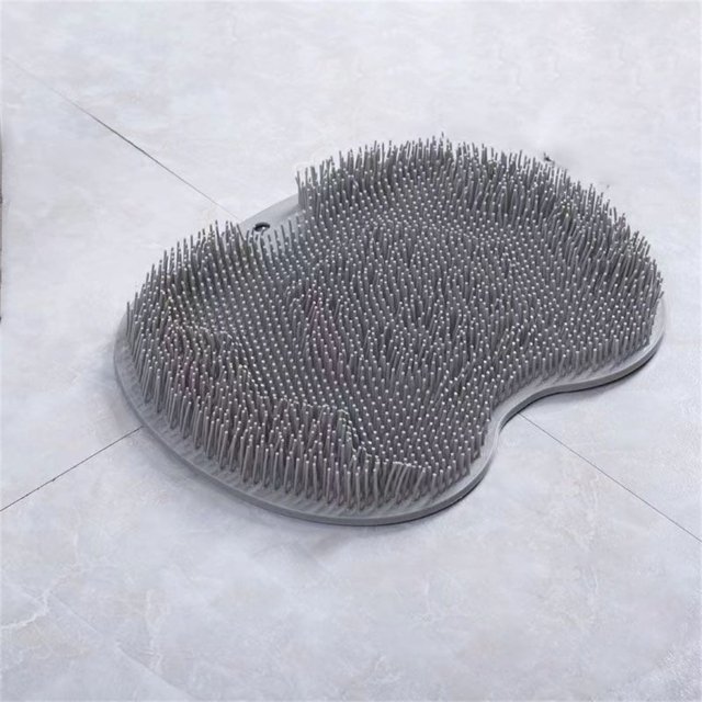 Cepillo de silicona para frotar la espalda, almohadilla antideslizante para lavado de pies, alfombrilla de ducha con ventosa, exfoliante para pies