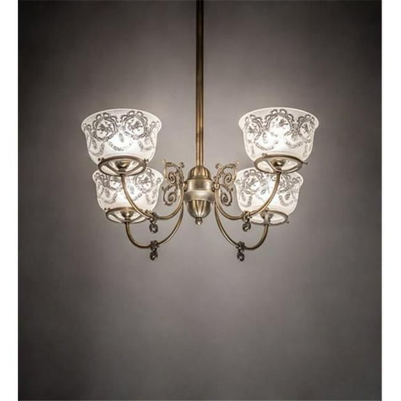 Meyda 185605 27 in. Wide Revival Gas & Electric 4 Light Chandelier