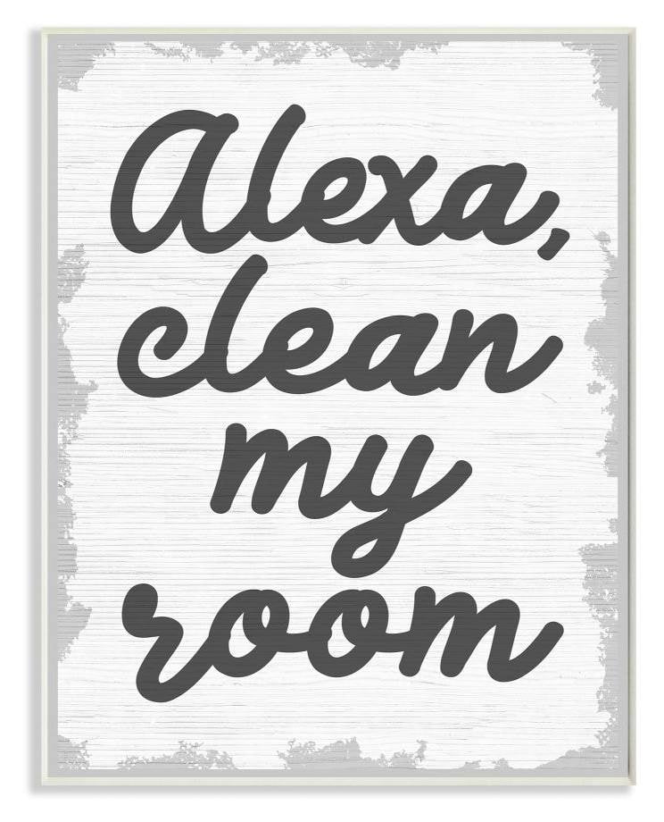 13 x 0.5 x 19 Wall Plaque Design by Artist Daphne Polselli Art Stupell Industries Alexa Clean My Room Pink Kids Funny Word 