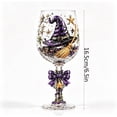 thumbnail image 4 of Halloween Wine Goblets,Clear Stemmed Glass with Witch Hat and Star Pattern Decor,for Festival Dinner Table and Holiday Party Supplies, 4 of 5