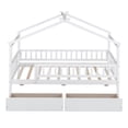 thumbnail image 5 of Bellemave Twin Size House Bed with Storage Drawers Playhouse Platform Bed Wooden House-shaped Bed Frame with Fence Guardrail (Twin size, White), 5 of 13