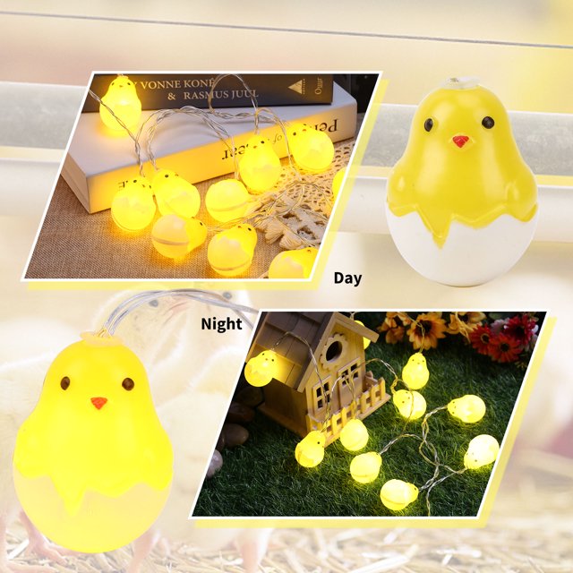 Lámpara Guirnalda de luces LED con batería para decoración del hogar guirnalda Ehuebsd de luces con forma de huevo de Pascua color blanco cálido para fiesta y dormitorio 23m